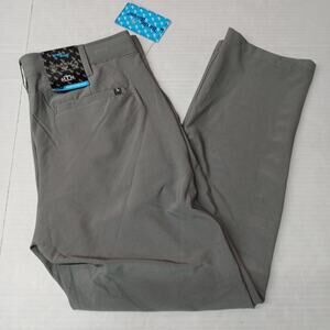 Birdie Bound Golf Pants Mens Size 34x30 Gray Flex Waist Straight Fit Casual NWT